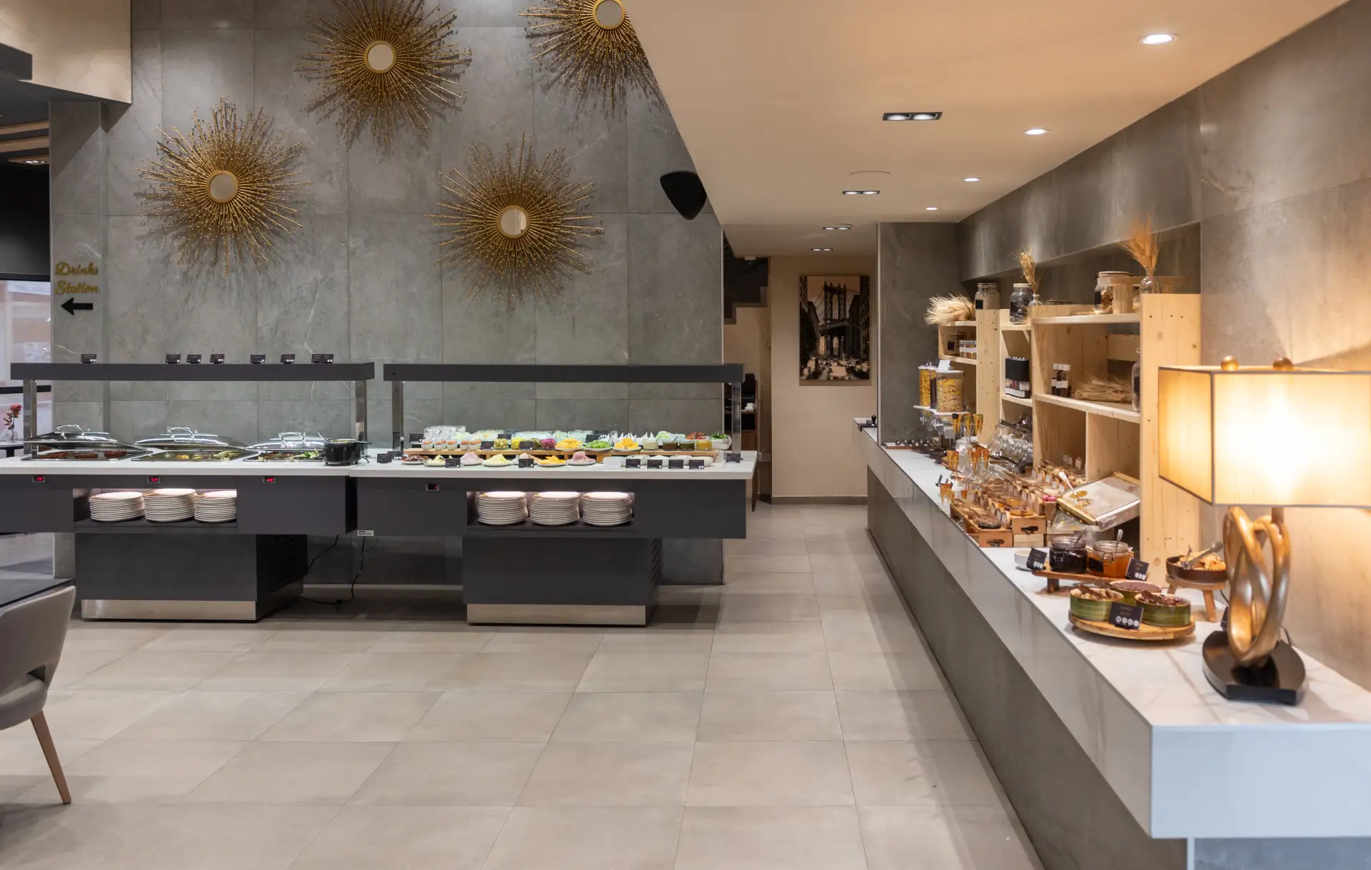 Full buffet view of Bread & Spread breakfast station
